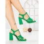 Sandale Dama cu Toc Gros G2433 GREEN | FESTISIMO