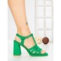 Sandale Dama cu Toc Gros G2433 GREEN | FESTISIMO