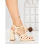 Sandale Dama cu Toc Gros G2433 BEIGE | FESTISIMO