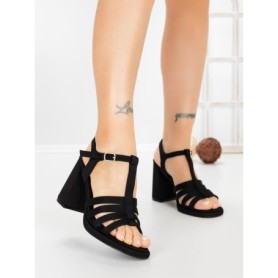 Sandale Dama cu Toc Gros G2433 BLACK | FESTISIMO