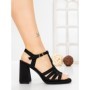 Sandale Dama cu Toc Gros G2433 BLACK | FESTISIMO