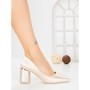 Pantofi cu Toc Gros G60-11 BEIGE | FESTISIMO