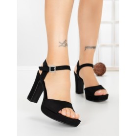 Sandale Dama cu Toc Gros JJ23-18 BLACK | FESTISIMO