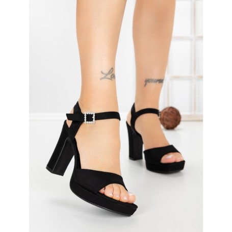 Sandale Dama cu Toc Gros JJ23-18 BLACK | FESTISIMO