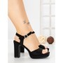 Sandale Dama cu Toc Gros JJ23-18 BLACK | FESTISIMO