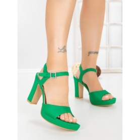 Sandale Dama cu Toc Gros JJ23-18 GREEN | FESTISIMO