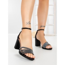 Sandale Dama cu Toc Gros A30-97 BLACK | FESTISIMO