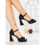 Sandale Dama cu Toc Gros W18-53 BLACK | FESTISIMO