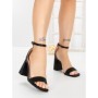 Sandale Dama cu Toc Gros JJ23-31 BLACK | FESTISIMO