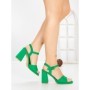 Sandale Dama cu Toc Gros G2432 GREEN | FESTISIMO