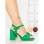 Sandale Dama cu Toc Gros G2432 GREEN | FESTISIMO