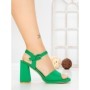 Sandale Dama cu Toc Gros G2432 GREEN | FESTISIMO