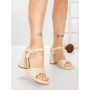Sandale Dama cu Toc Gros G2432 BEIGE | FESTISIMO
