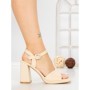 Sandale Dama cu Toc Gros G2432 BEIGE | FESTISIMO