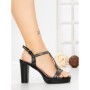 Sandale Dama cu Toc Gros W18-77 BLACK | FESTISIMO