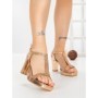Sandale Dama cu Toc Gros W18-77 CHAMPAGNE | FESTISIMO