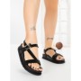 Sandale Dama cu Talpa Joasa LH795 BLACK | CINK ME