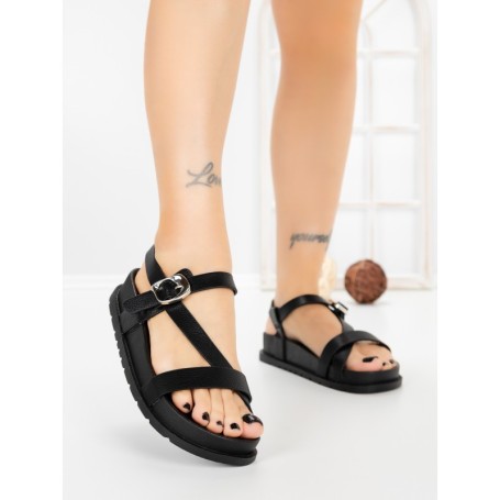 Sandale Dama cu Talpa Joasa LH795 BLACK | CINK ME
