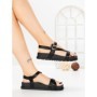 Sandale Dama cu Talpa Joasa LH795 BLACK | CINK ME