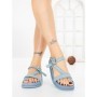 Sandale Dama cu Talpa Joasa LH795 BLUE | CINK ME