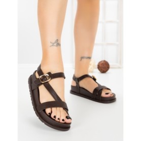 Sandale Dama cu Talpa Joasa LH795 DARK BROWN | CINK ME