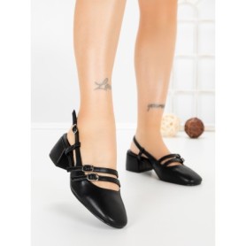 Pantofi cu Toc Gros MM197-35 BLACK | CINK ME