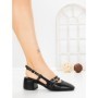 Pantofi cu Toc Gros MM197-35 BLACK | CINK ME
