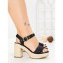 Sandale Dama cu Toc Gros si Platforma OP16-42 BLACK | CINK ME