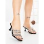 Papuci Dama cu Toc Subtire HM13-20 BLACK | CINK ME