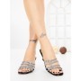 Papuci Dama cu Toc Subtire HM13-20 BLACK | CINK ME