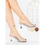 Papuci Dama cu Toc Subtire HM13-20 SILVER | CINK ME