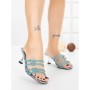 Papuci Dama cu Toc Subtire HM13-20 LIGHT BLUE | CINK ME