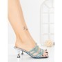 Papuci Dama cu Toc Subtire HM13-20 LIGHT BLUE | CINK ME