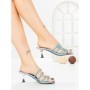 Papuci Dama cu Toc Subtire HM13-20 LIGHT BLUE | CINK ME