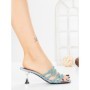 Papuci Dama cu Toc Subtire HM13-20 LIGHT BLUE | CINK ME