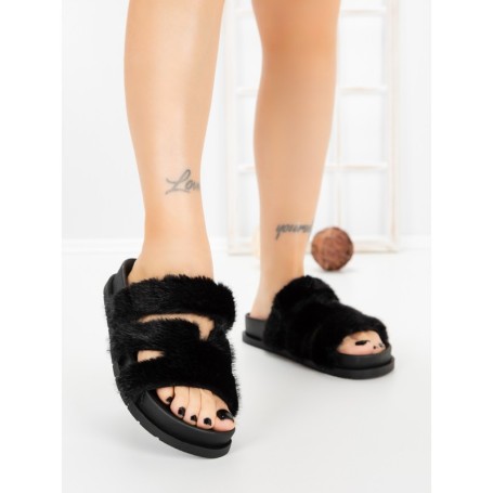 Papuci Dama cu Talpa Joasa LB510-108 BLACK | CINK ME