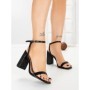 Sandale Dama cu Toc Gros LJ012-1 BLACK | CINK ME