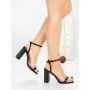 Sandale Dama cu Toc Gros LJ012-1 BLACK | CINK ME