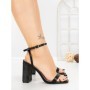 Sandale Dama cu Toc Gros LJ012-1 BLACK | CINK ME