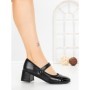 Pantofi cu Toc Gros VJ01-3 BLACK | CINK ME