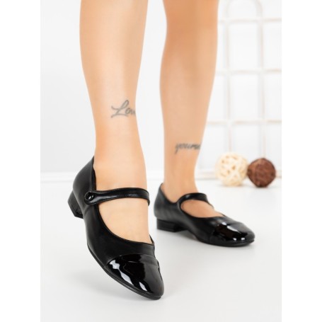 Pantofi cu Toc Gros VJ01-2 BLACK | CINK ME