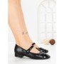 Pantofi cu Toc Gros VJ01-2 BLACK | CINK ME