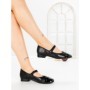 Pantofi cu Toc Gros VJ01-2 BLACK | CINK ME