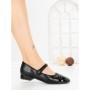 Pantofi cu Toc Gros VJ01-2 BLACK | CINK ME