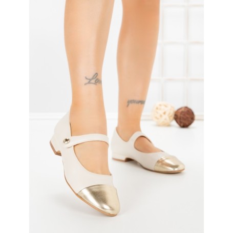 Pantofi cu Toc Gros VJ01-2 BEIGE | CINK ME