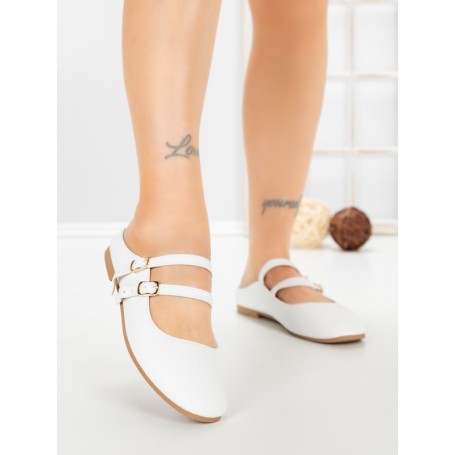 Papuci Dama cu Talpa Joasa PS888-33 WHITE | CINK ME
