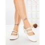 Papuci Dama cu Talpa Joasa PS888-33 WHITE | CINK ME