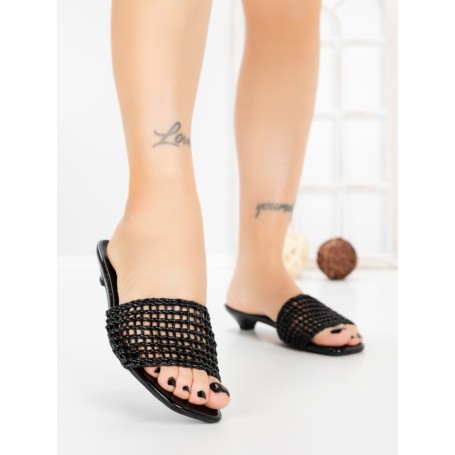 Papuci Dama cu Talpa Joasa Y05P-16 BLACK | CINK ME