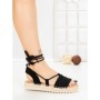 Sandale Dama cu Talpa Joasa PA25-22 BLACK | CINK ME