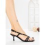 Sandale Dama cu Toc Subtire 8N37-40 BLACK | CINK ME